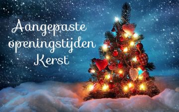 Fijne feestdagen! Let op: Openingstijden kerst 2024