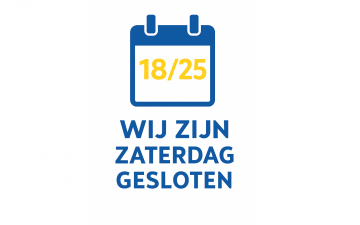 Zaterdag 18 Oktober en Zaterdag 25 Oktober zijn wij gesloten
